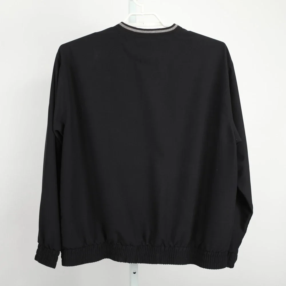 Nike Golf Jacket Mens Large Black Pullover V Neck Pockets Windshirt No Logo - Picture 3 of 13
